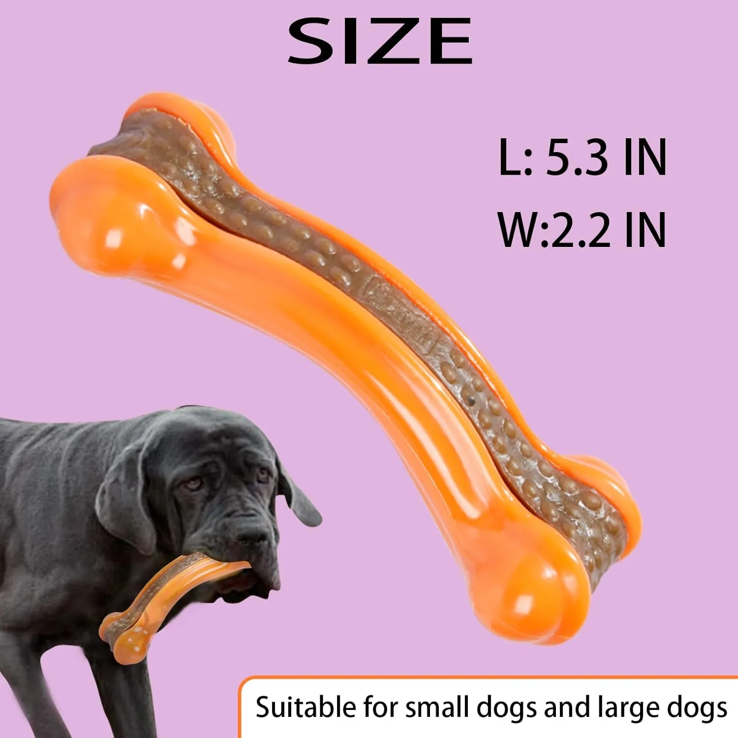 Real Beef Flavor Dog Chew Toys - Indestructible Teething Toys for Large/Medium/Small Breeds, 3 Pack Tough Nylon Dog Toy