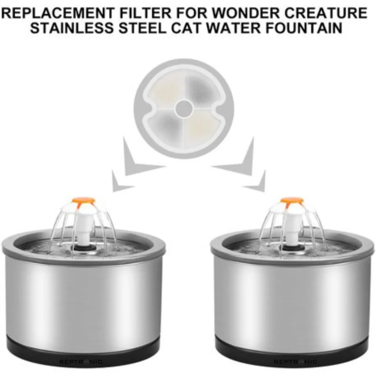 Reptronic Cat/Dog Stainless Steel Water Fountain Filter Replacement-4 Pack
