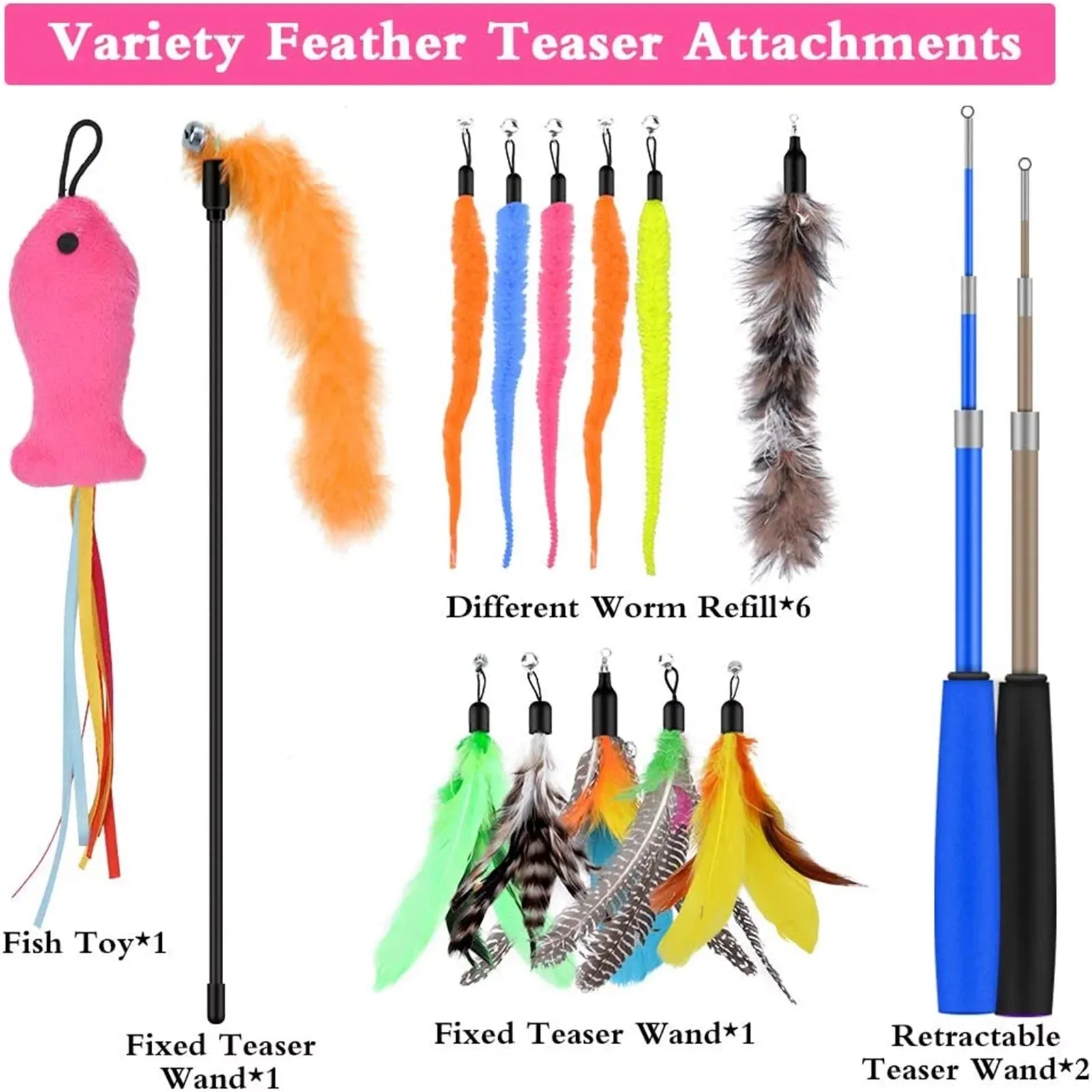 Retractable Cat Wand Toys