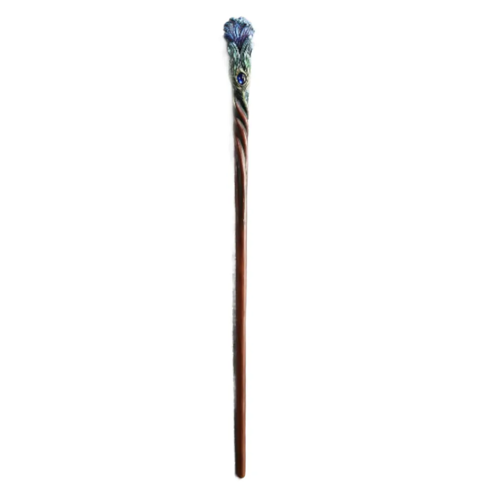 Sapphire Peacock Plume Magic Wand
