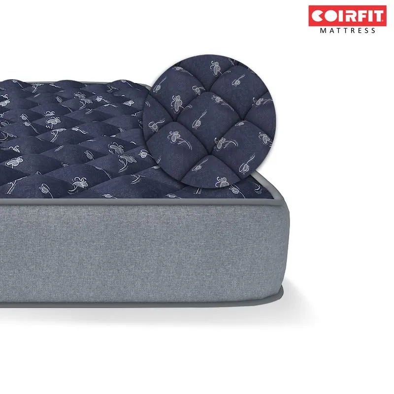 SLEEPSPA BY COIRFIT Euphoria Normal Top 10 Inch Queen Size Bonnell Spring Mattress with 6 year Warranty | Orthopedic Pro - Doctor Recommended | Pressure Relieving | PU Foam for Support (Blue,75X60X10)