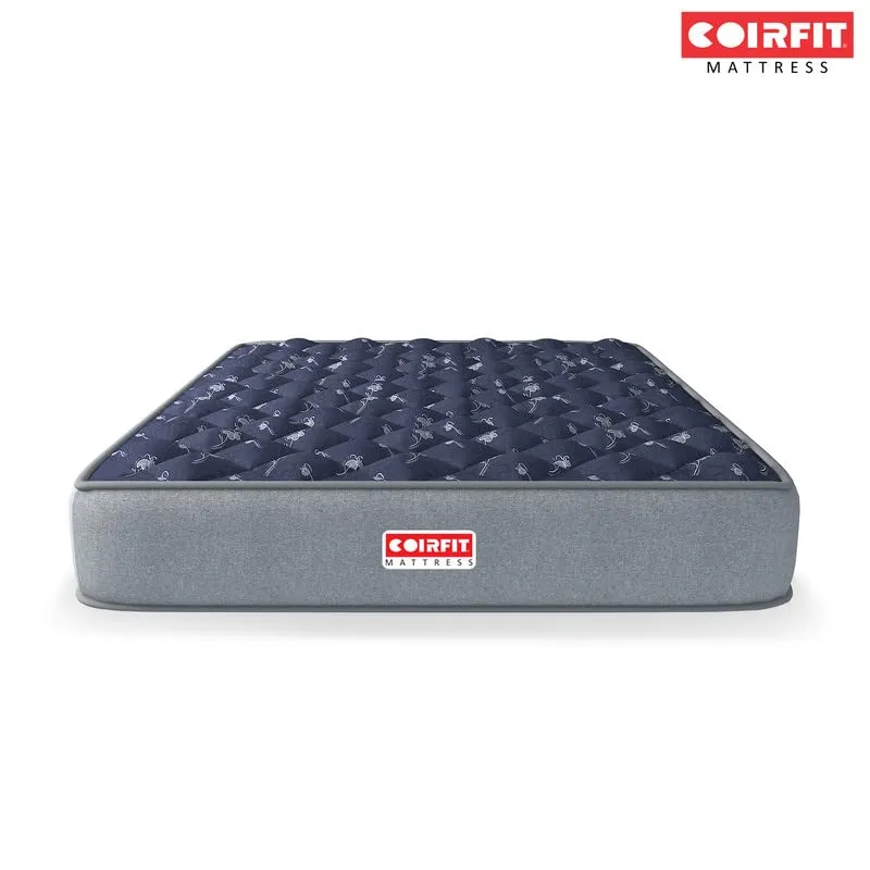 SLEEPSPA BY COIRFIT Euphoria Normal Top 10 Inch Queen Size Bonnell Spring Mattress with 6 year Warranty | Orthopedic Pro - Doctor Recommended | Pressure Relieving | PU Foam for Support (Blue,75X60X10)