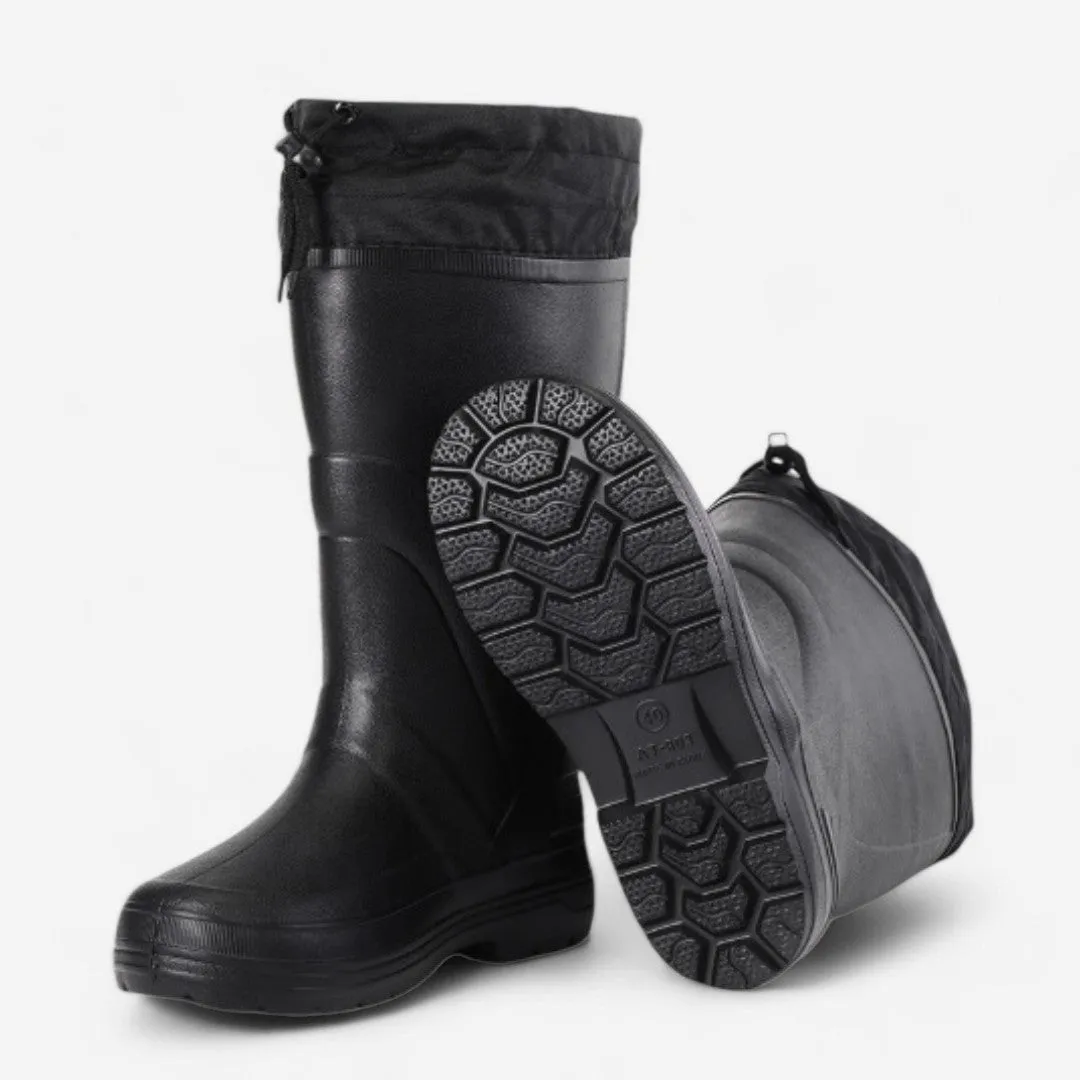 SooFeet Men Orthopedic Rain Boots Waterproof Warm Snow Drawstring