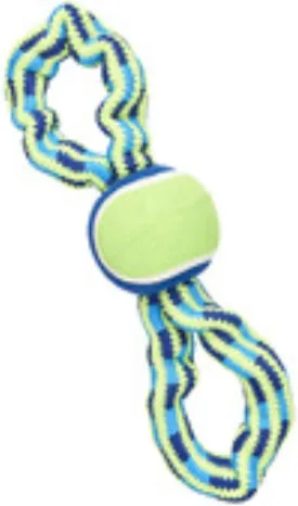 SPOT Colorful Rope Bungee Dog Toy with Squeaker | Tug of War Rope and Tennis Ball Toy for Small and Large Dog Breeds | Fetch Dog Toy | 13"