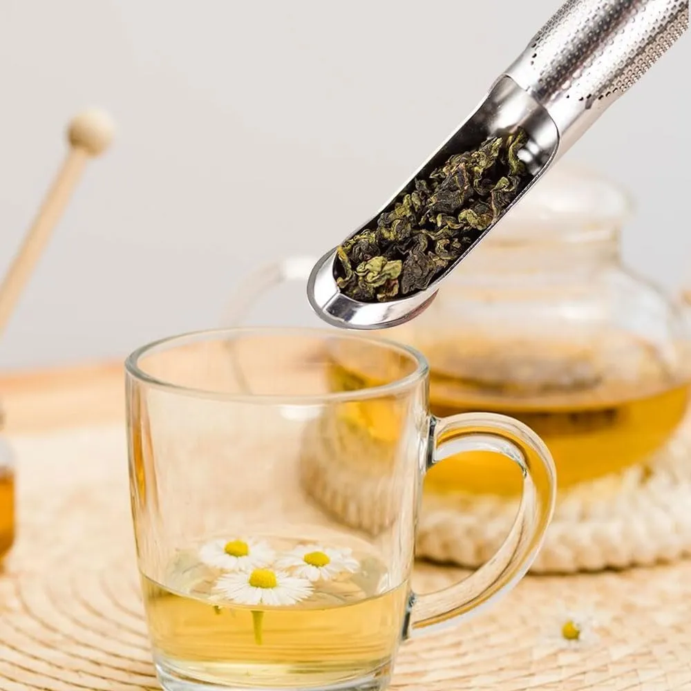 Stainless Steel Tea Diffuser,2024 Upgrade Universal Fine Holes Tea Interval Diffuser,Tea Artifact Creative Pipe Tea Infuser Mesh Strainer,With Hanging Hook Handle,Tea Infuser,Tea Strainer (1PCS)