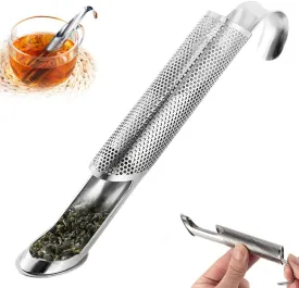 Stainless Steel Tea Diffuser,2024 Upgrade Universal Fine Holes Tea Interval Diffuser,Tea Artifact Creative Pipe Tea Infuser Mesh Strainer,With Hanging Hook Handle,Tea Infuser,Tea Strainer (1PCS)