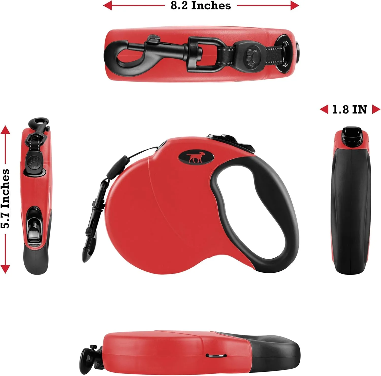 Tuff Pupper Heavy Duty Retractable Dog Leash | 16 ft Dog Leash with Reflective Stitching for Nighttime Safety | One Button Lock and Release | Comfortable Hand Grip | for Dogs Up to 120 lbs