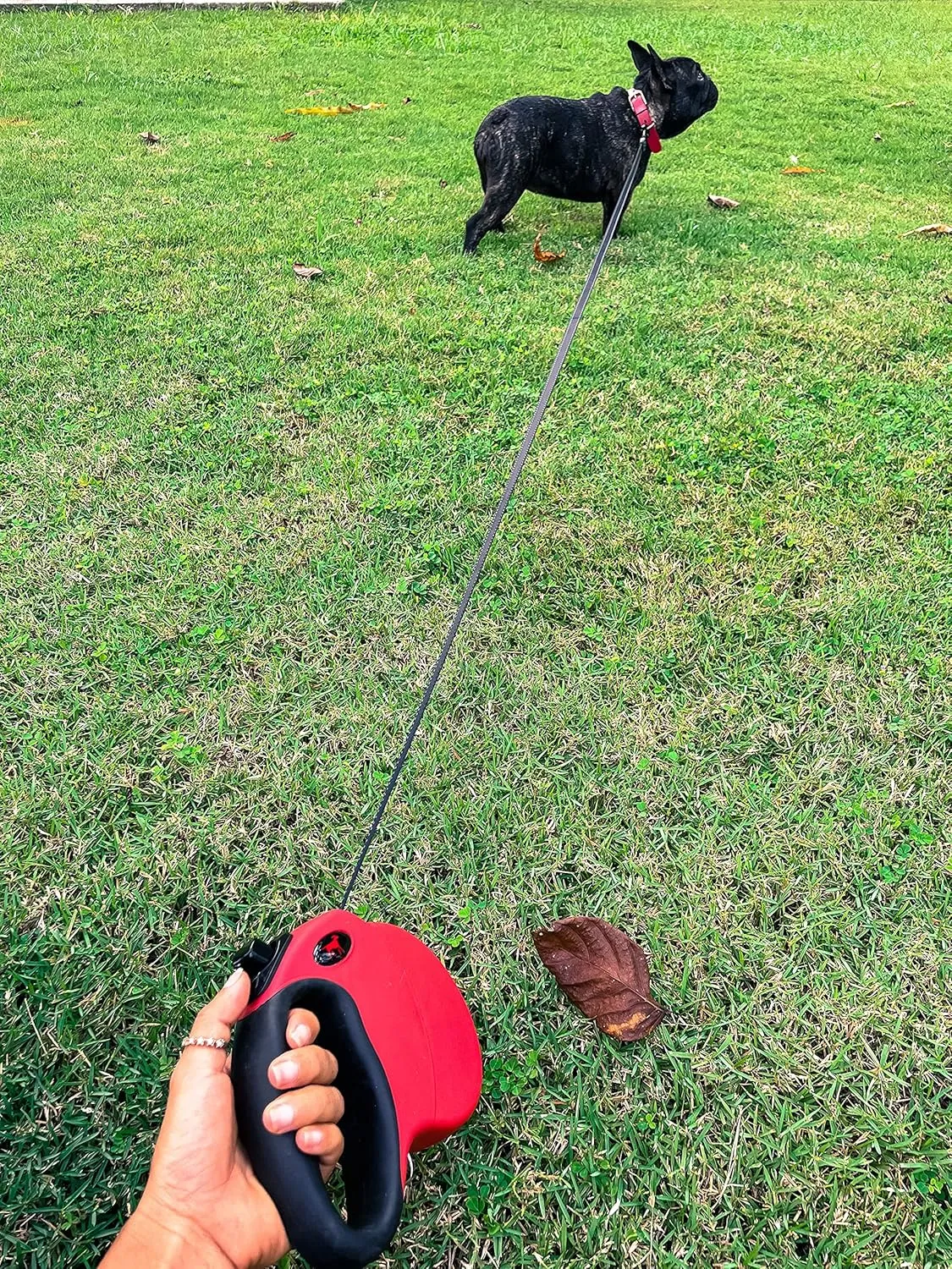Tuff Pupper Heavy Duty Retractable Dog Leash | 16 ft Dog Leash with Reflective Stitching for Nighttime Safety | One Button Lock and Release | Comfortable Hand Grip | for Dogs Up to 120 lbs