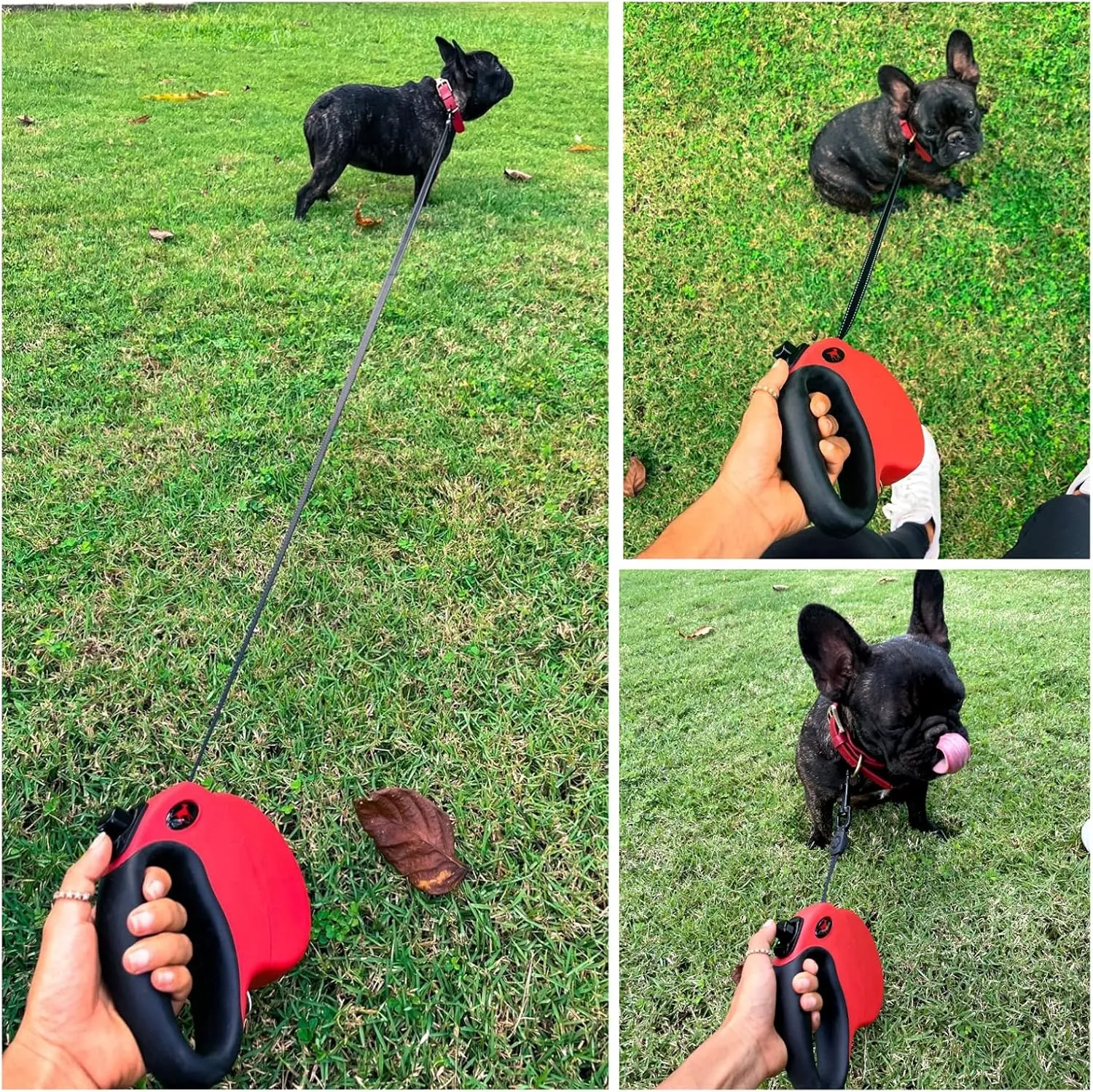 Tuff Pupper Heavy Duty Retractable Dog Leash | 16 ft Dog Leash with Reflective Stitching for Nighttime Safety | One Button Lock and Release | Comfortable Hand Grip | for Dogs Up to 120 lbs