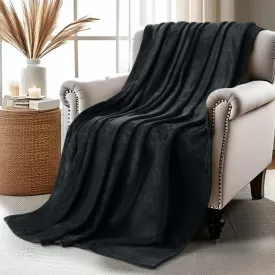 Utopia Bedding Black Fleece Blanket Throw Size Lightweight Fuzzy Soft Anti-Static Microfiber Bed Blanket (60x50 Inch)