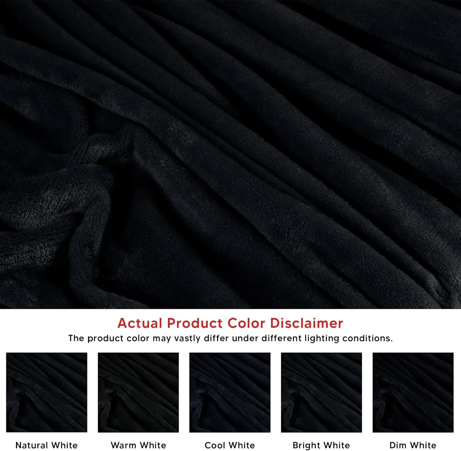 Utopia Bedding Black Fleece Blanket Throw Size Lightweight Fuzzy Soft Anti-Static Microfiber Bed Blanket (60x50 Inch)