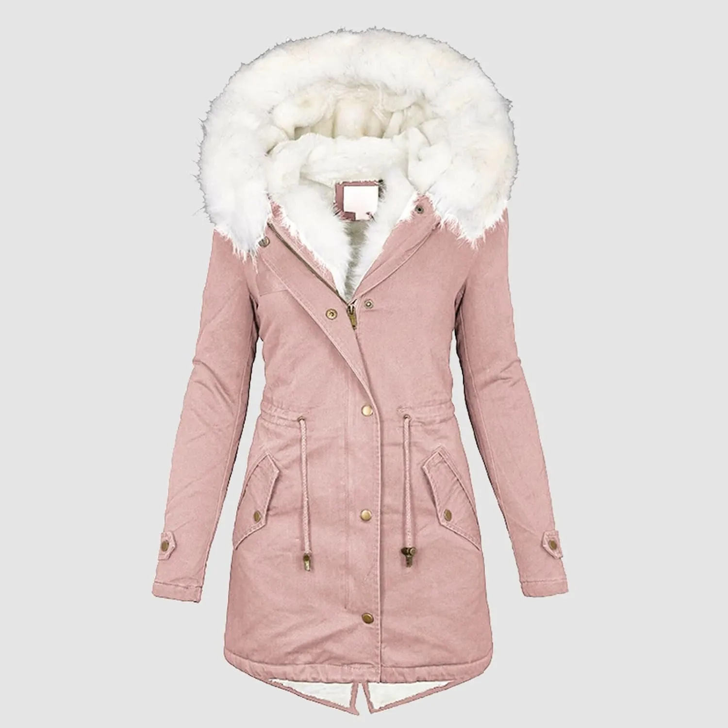 Women's Winter Thicken Puffer Coat Warm Fleece Lined Parka Jacket with Fur Hood Thicken Warm Winter Coats Ski Jacket