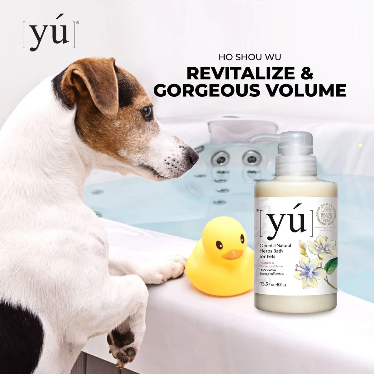 YU Oriental Natural Herbs Bath Shampoo for Cats & Dogs -  Volume / Energized formula (400ml)